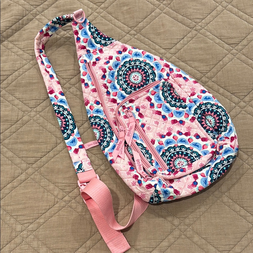 vera bradley x harry potter luna lovegood pink sling backpack